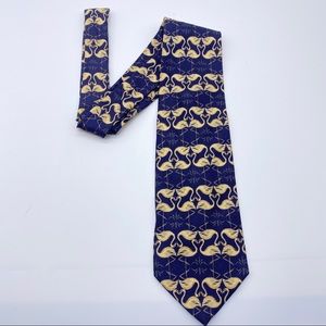 Beaufort Cream Flamingo Print Silk Tie